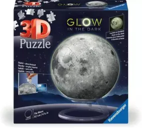 115860 - RAVENSBURGER 3D - PUZZLE-BALL - THE MOON - GLOW IN THE DARK