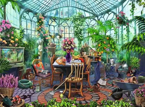120002079 - RAVENSBURGER 500PC - GREENHOUSE MORNINGS
