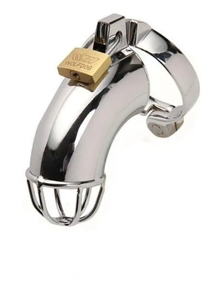 1707HS      Heavy Metal Locking Steel Chrome Cock Cage Chastity