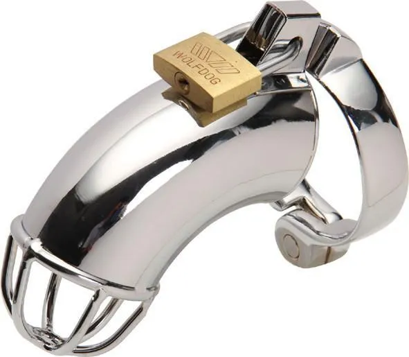 1707HS      Heavy Metal Locking Steel Chrome Cock Cage Chastity