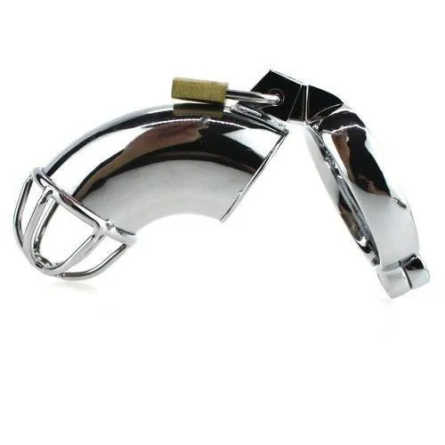 1707HS      Heavy Metal Locking Steel Chrome Cock Cage Chastity