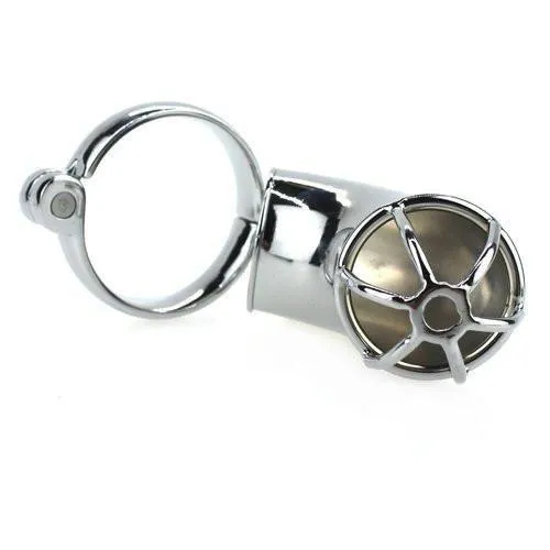 1707HS      Heavy Metal Locking Steel Chrome Cock Cage Chastity