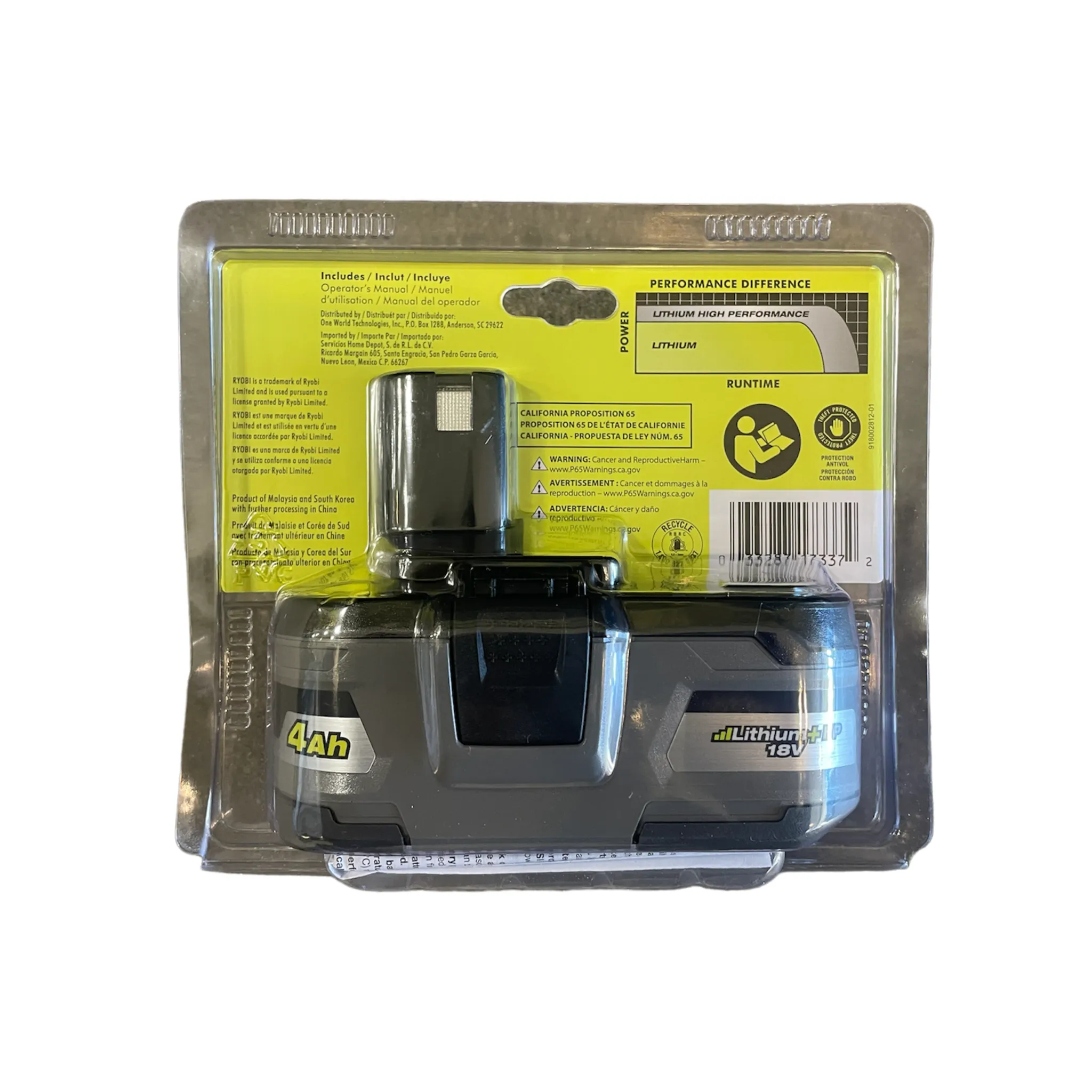 18-Volt ONE  Lithium-Ion 4.0 Ah LITHIUM  HP High Capacity Battery