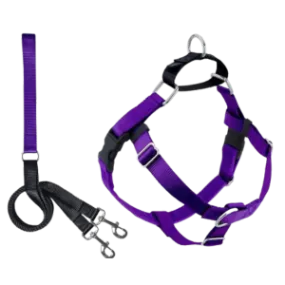 2 Hounds Design Freedom No-Pull Dog Harness With Leash Purple