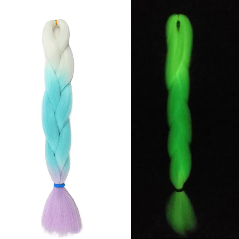 24" White Blue Lavender Braiding Hair Extensions