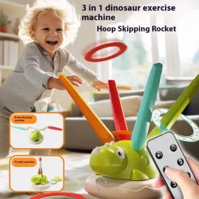 3-in-1 Dinosaur Fitness Toy | Jump Rope, Ring Toss & Skyrocket Game for Kids