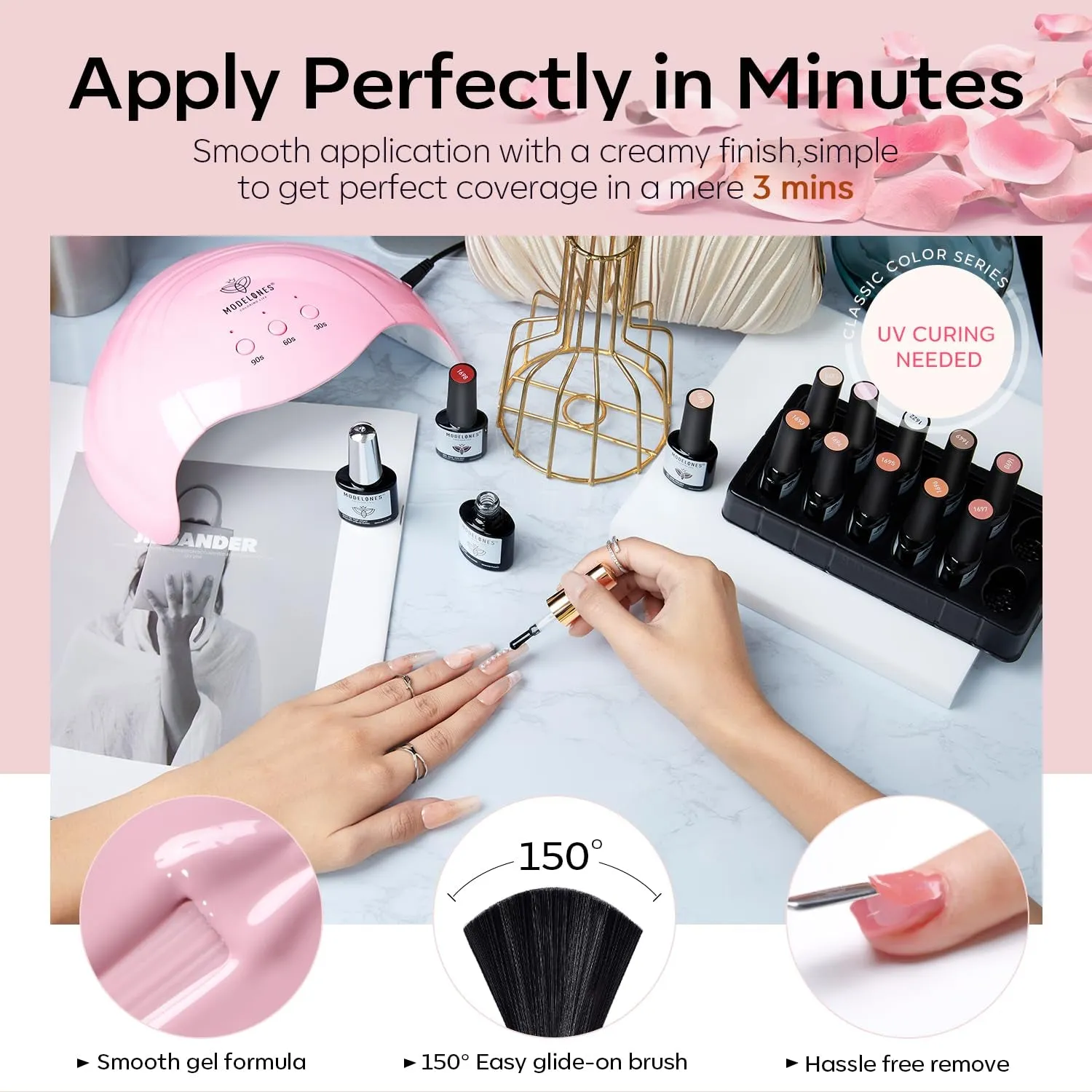 35-Piece Gel Nail Polish Set with 48W UV Dryer - 12 Vibrant Colors & Nail Art Accessories