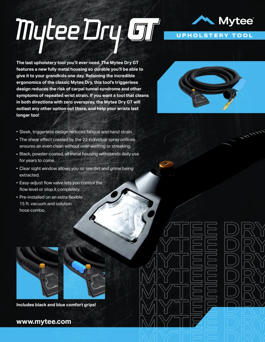 8400GT Mytee Dry™ GT All Metal Upholstery Tool