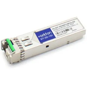 AddOn Juniper Networks EX-SFP-GE40KT14R13 Compatible TAA Compliant 1000Base-BX SFP Transceiver (SMF, 1490nmTx/1310nmRx, 40km, LC, DOM) EX-SFP-GE40KT14R13-AO