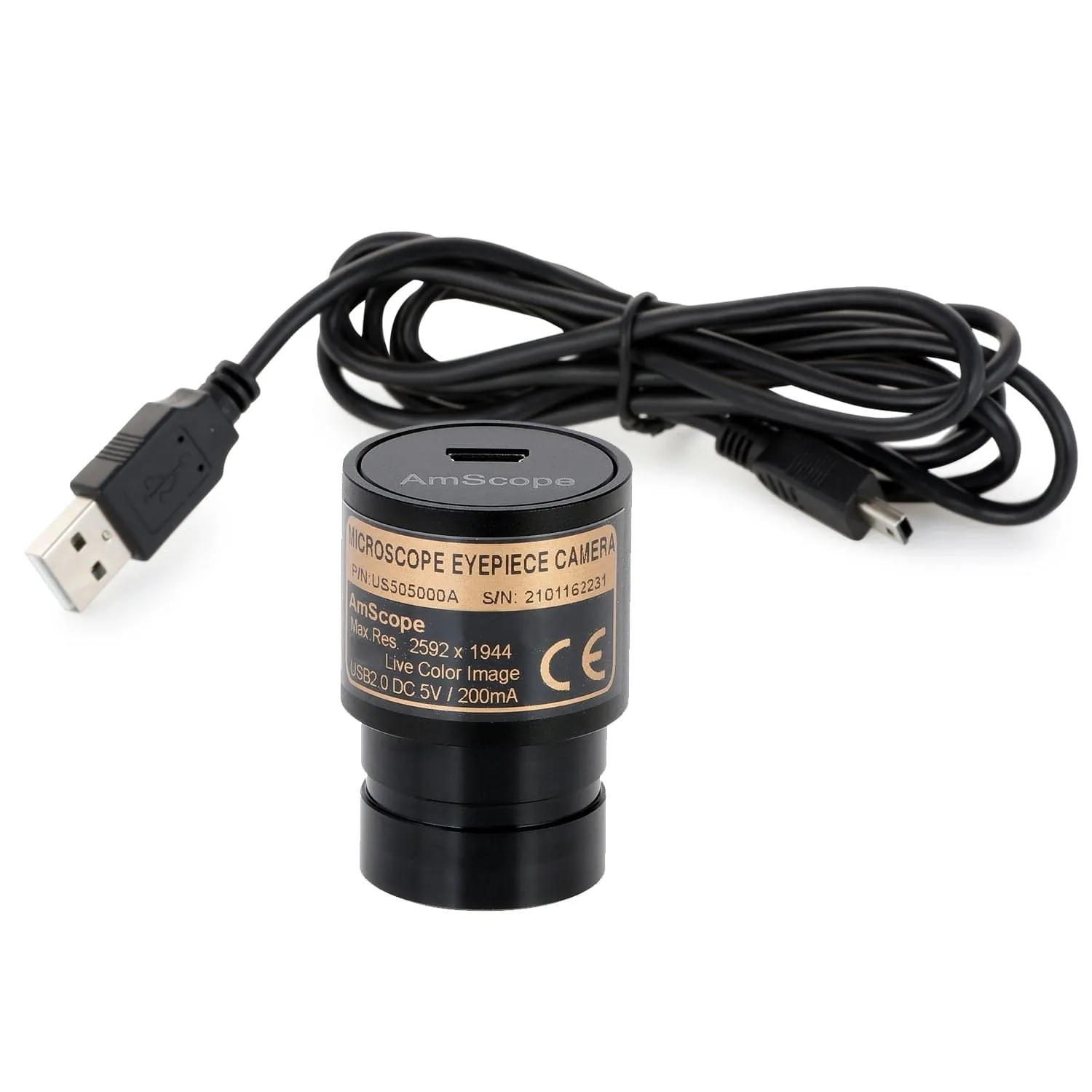 AmScope M149 Series Monocular Digital Microscope 40X-1000X Magnification Dual-light Metal Frame   USB Camera