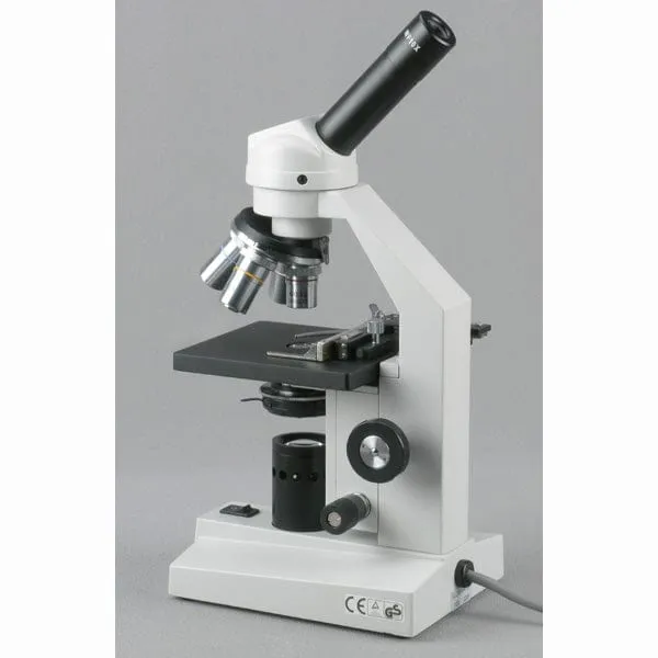 AmScope M500 Series Student Biological Monocular Compound Microscope 40X-2000X Magnification with Mechanical Stage and USB Digital Eyepiece Camera