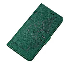 Anymob Huawei Green Leather Phone Case Flip Wallet Cover Shell Protection