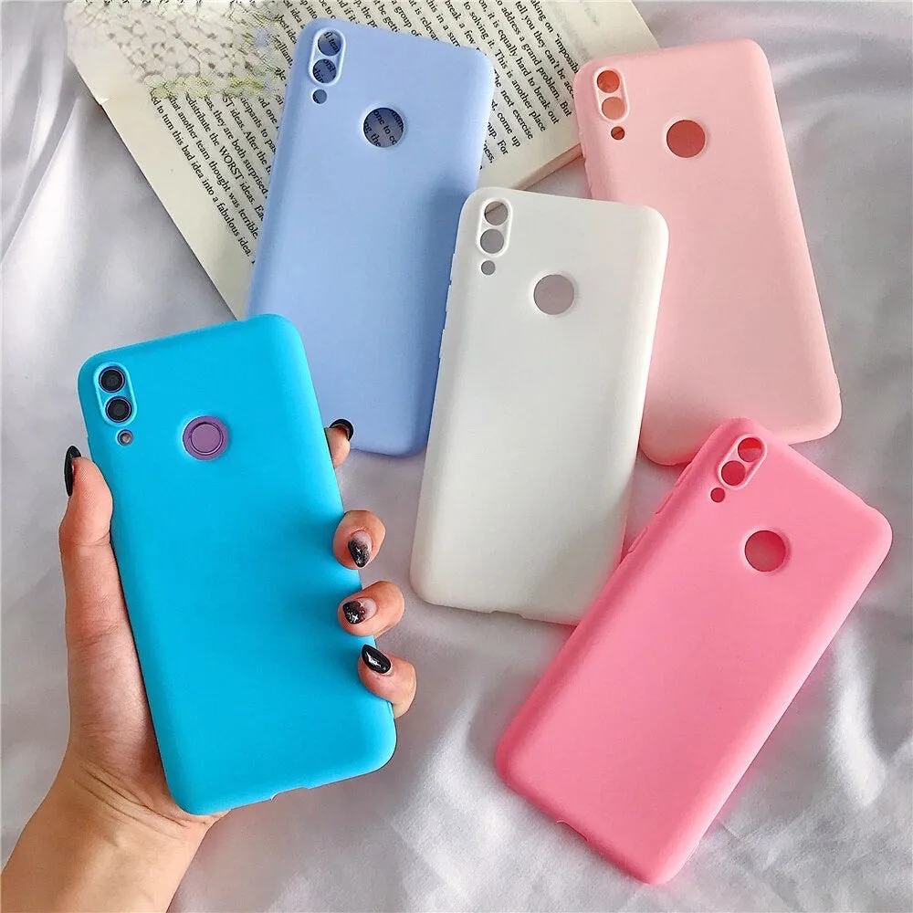 Anymob Huawei Light Pink Candy Colored Jelly Silicone Mobile Phone Protective Case