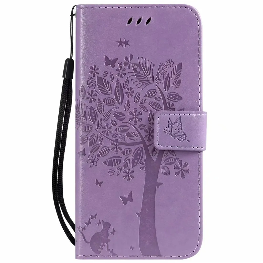 Anymob Huawei Phone Case Blue 3D Tree Flip Leather Wallet Cover