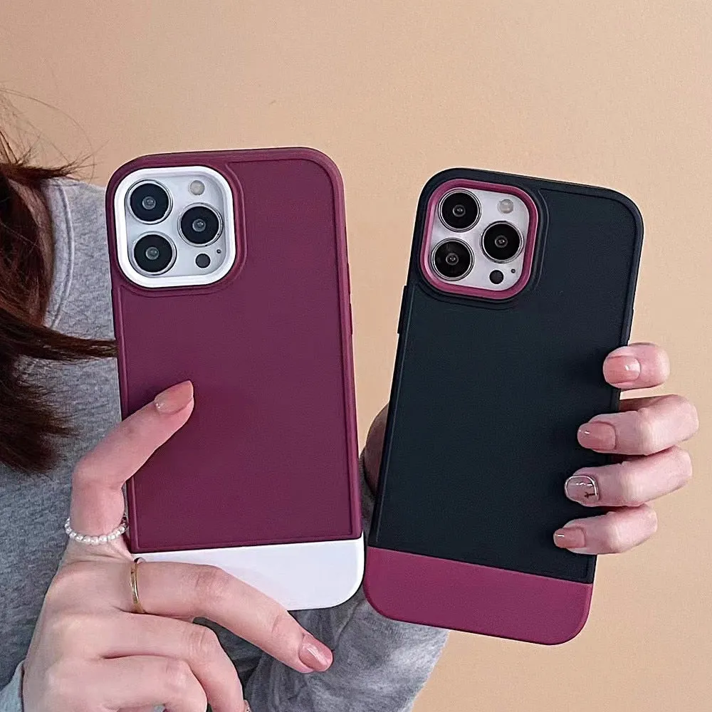 Anymob iPhone Black And Red Shockproof Armor Matte Phone Case Hard Plastic Bumper Cover