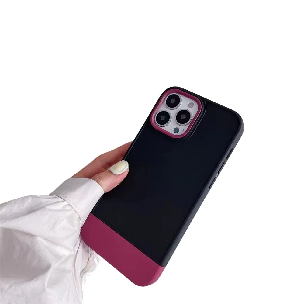 Anymob iPhone Black And Red Shockproof Armor Matte Phone Case Hard Plastic Bumper Cover