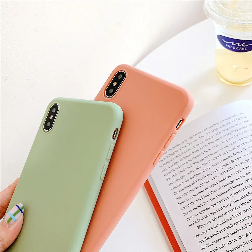 Anymob iPhone Black Candy Color Silicone Phone Case Soft TPU Back Cases Cover
