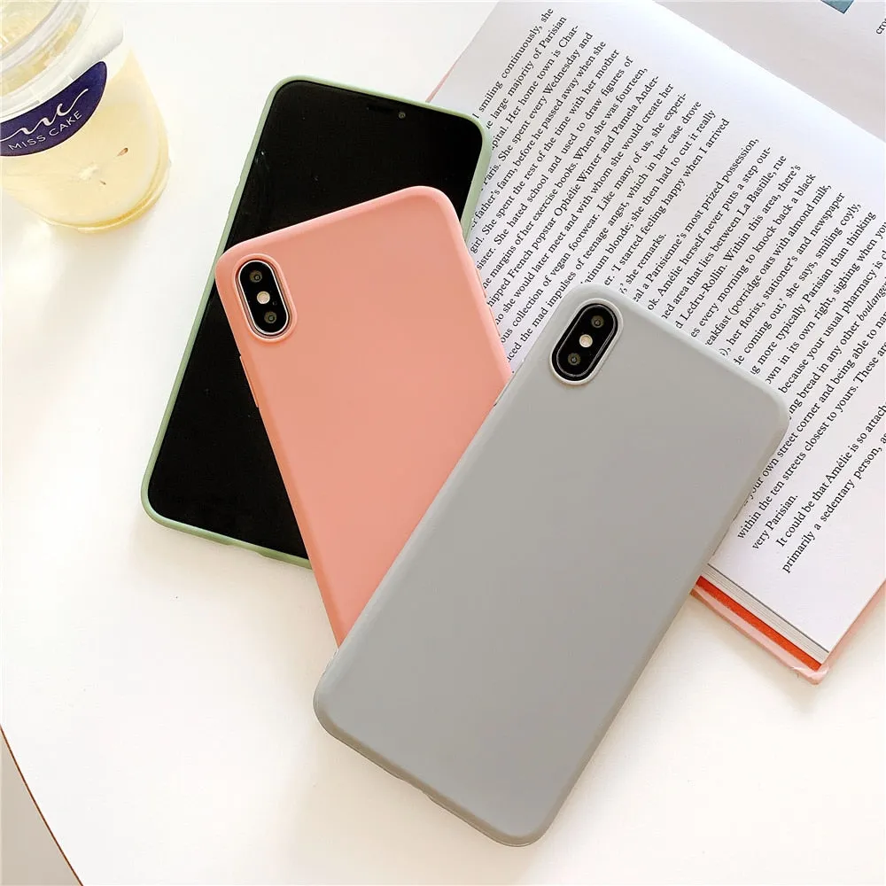 Anymob iPhone Black Candy Color Silicone Phone Case Soft TPU Back Cases Cover