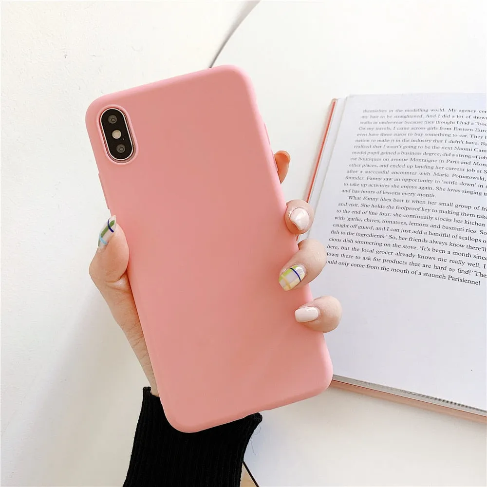 Anymob iPhone Black Candy Color Silicone Phone Case Soft TPU Back Cases Cover