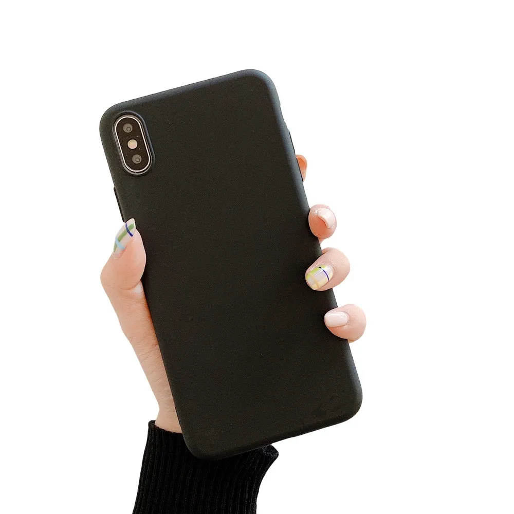 Anymob iPhone Black Candy Color Silicone Phone Case Soft TPU Back Cases Cover