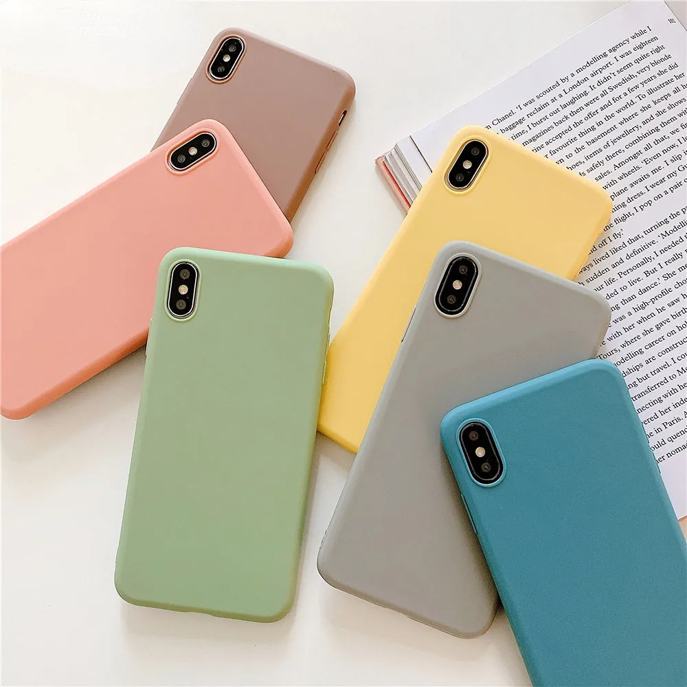 Anymob iPhone Black Candy Color Silicone Phone Case Soft TPU Back Cases Cover