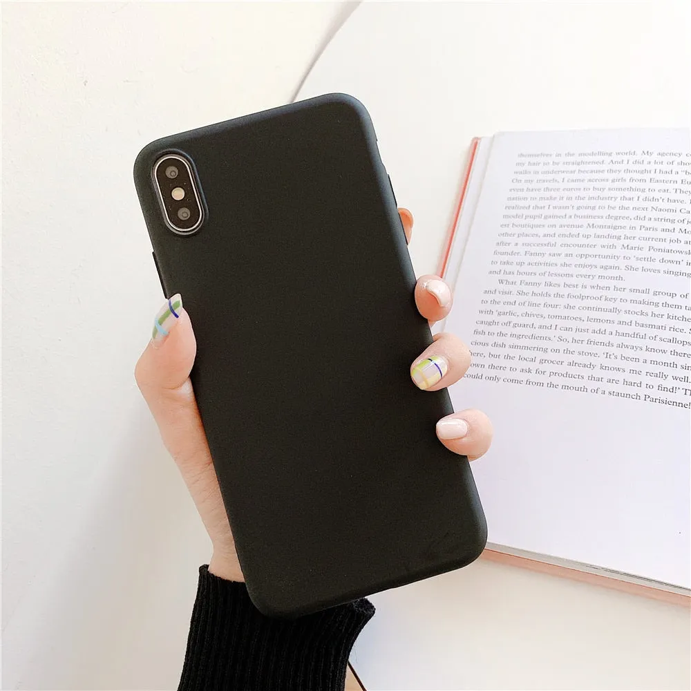 Anymob iPhone Black Candy Color Silicone Phone Case Soft TPU Back Cases Cover