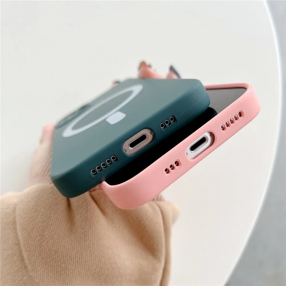 Anymob iPhone Black Silicone Magnetic Case Shockproof Phone Cover