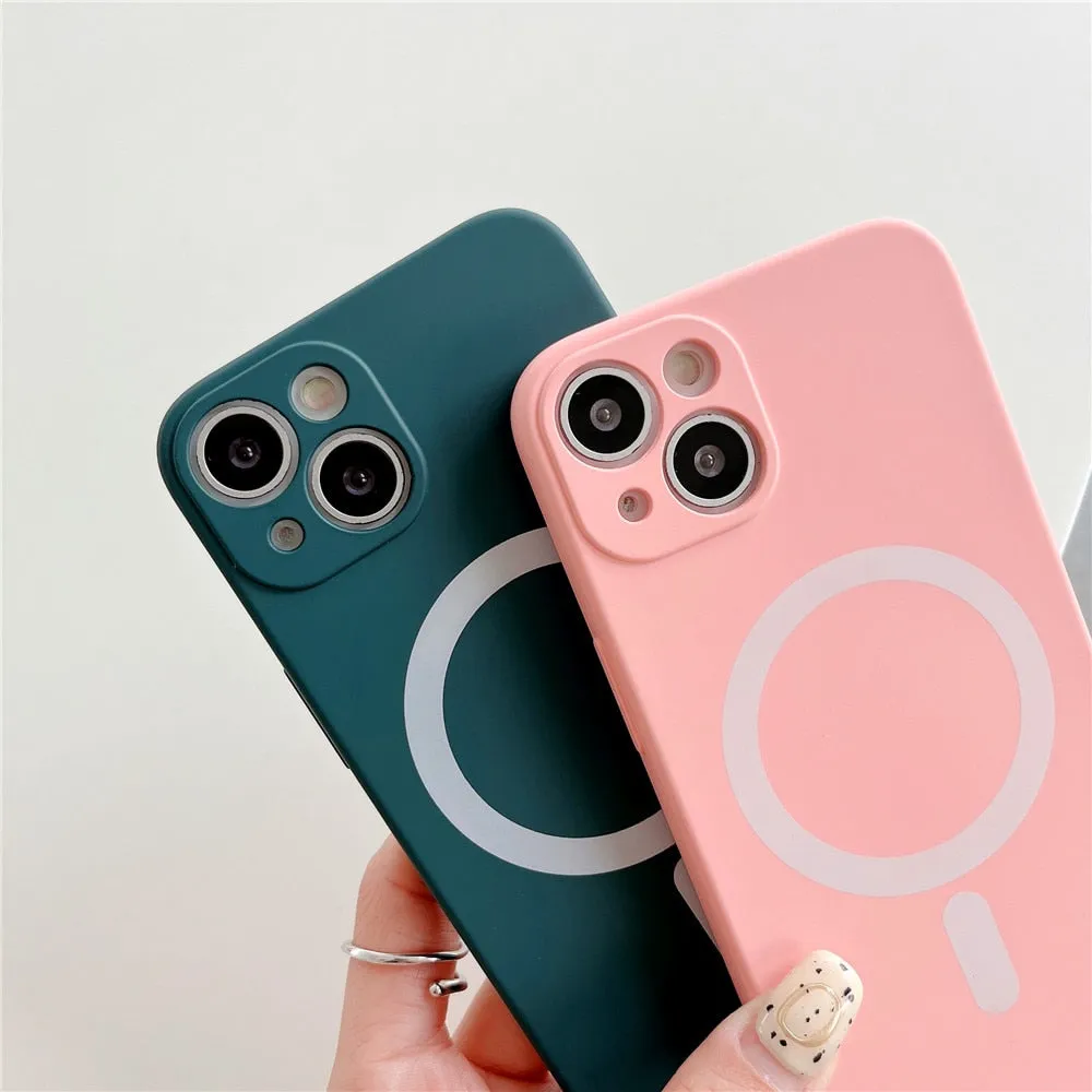 Anymob iPhone Black Silicone Magnetic Case Shockproof Phone Cover