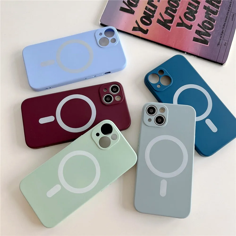 Anymob iPhone Black Silicone Magnetic Case Shockproof Phone Cover
