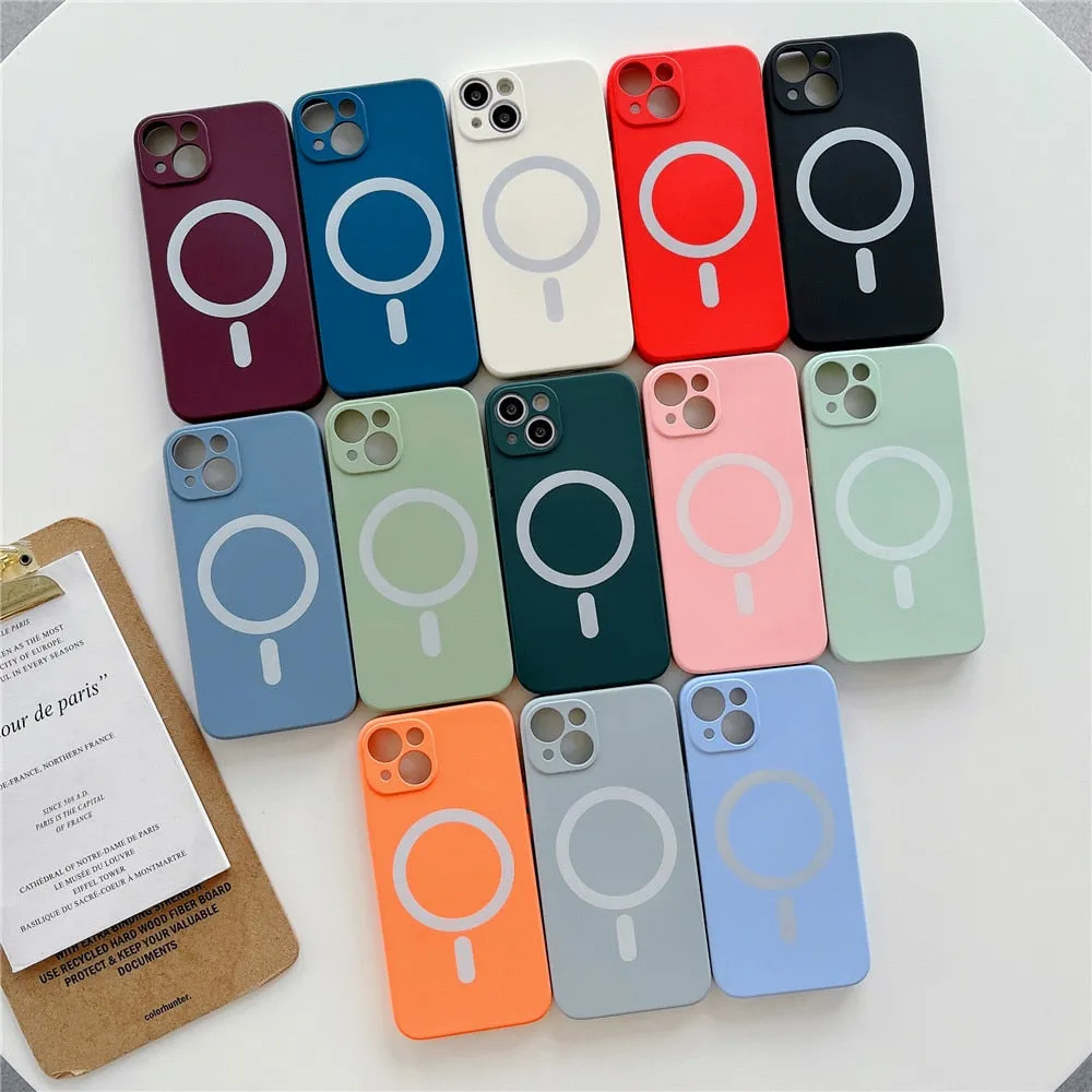 Anymob iPhone Black Silicone Magnetic Case Shockproof Phone Cover