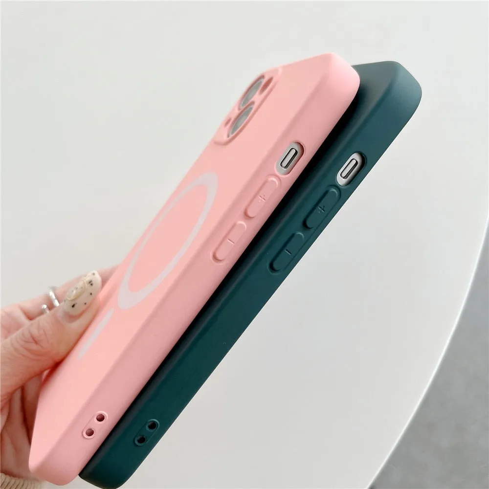 Anymob iPhone Black Silicone Magnetic Case Shockproof Phone Cover