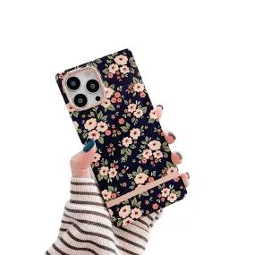 Anymob iPhone Blue Floral Electroplated Vintage Case Soft Silicone Shockproof Phone Cover