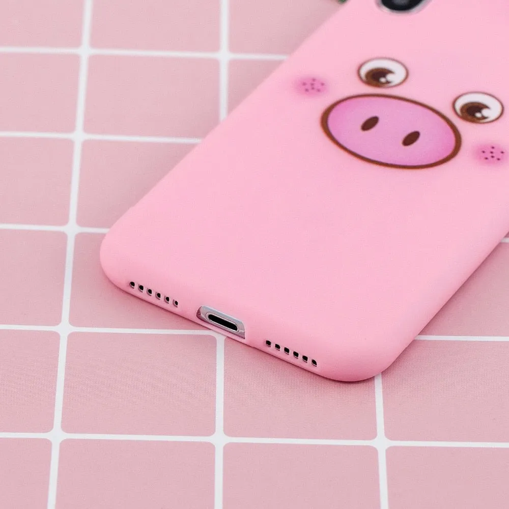 Anymob iPhone Blue Unicorn 3D Toys Case Soft Silicone Cartoon Cover