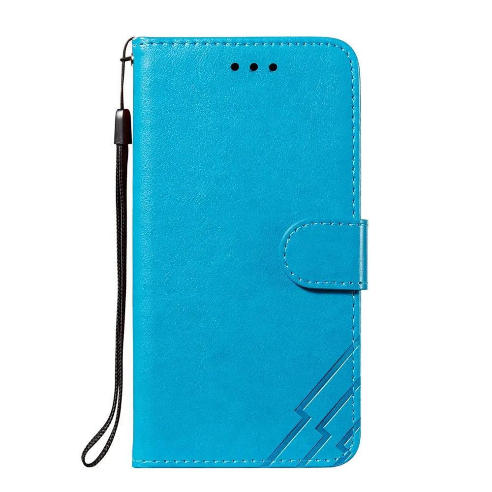 Anymob iPhone Case Blue Solid Color Leather Fashion Magnetic Flip Wallet Cover