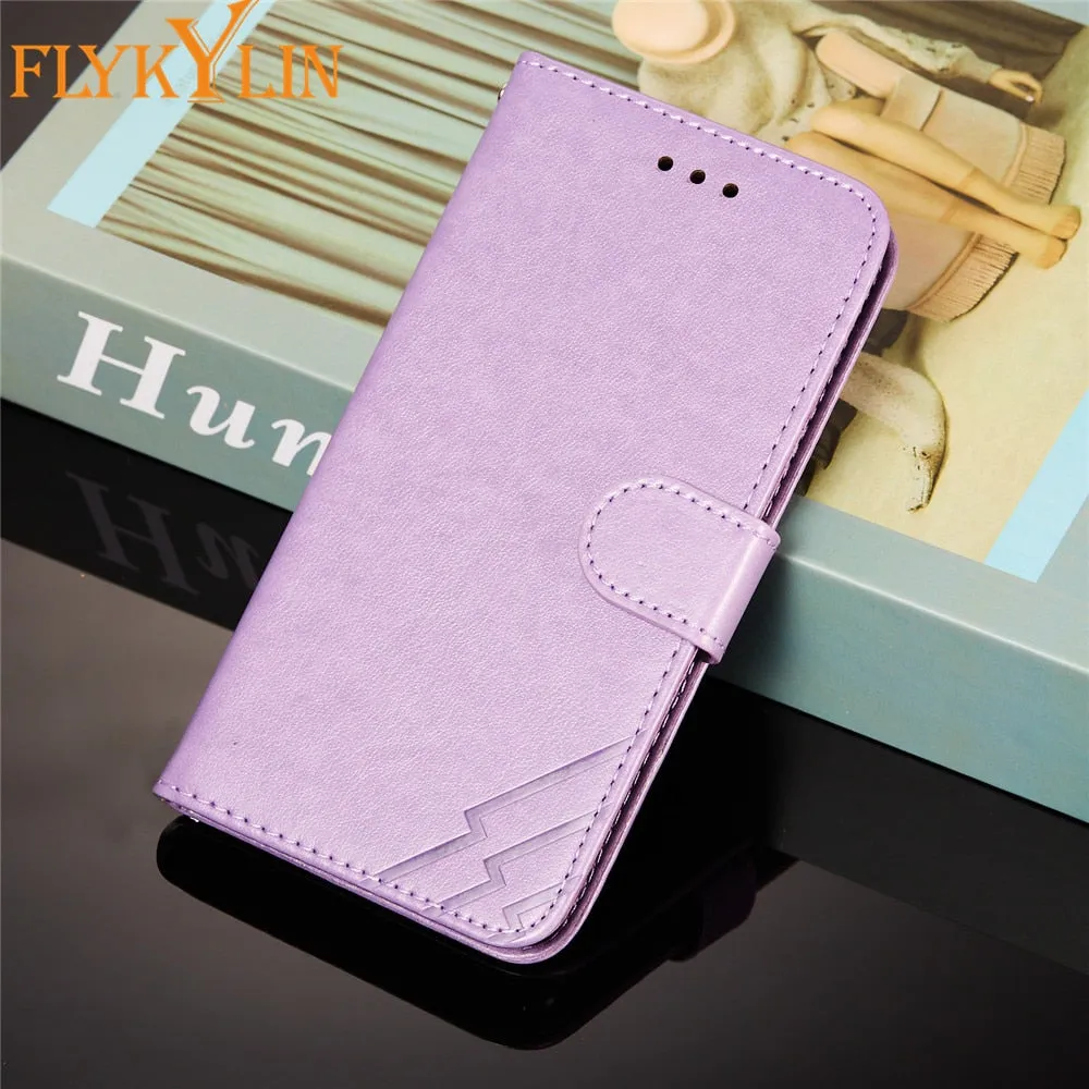 Anymob iPhone Case Blue Solid Color Leather Fashion Magnetic Flip Wallet Cover