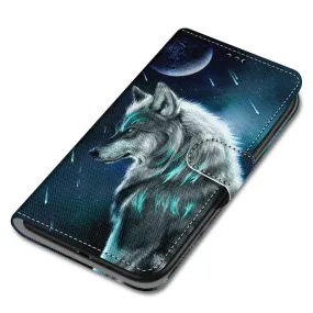 Anymob iPhone Case Dark Green Wolf Cartoon Painted Flip Wallet Leather Phone Cover