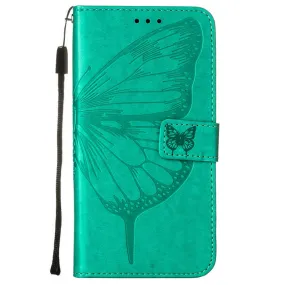 Anymob iPhone Case Green Embossed Butterfly Flip Magnetic Wallet Leather Phone Cover