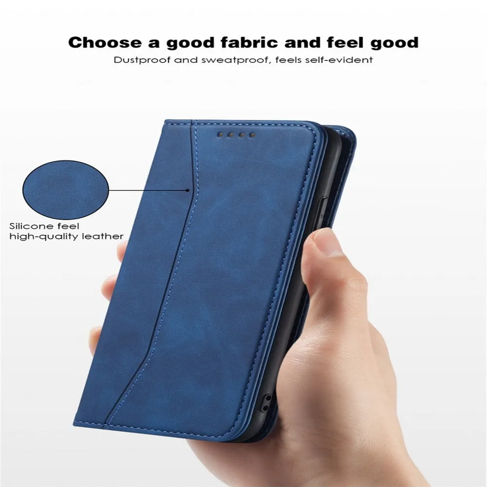 Anymob iPhone Case Light Brown Magnetic Flip Book Style Wallet Protection Cover