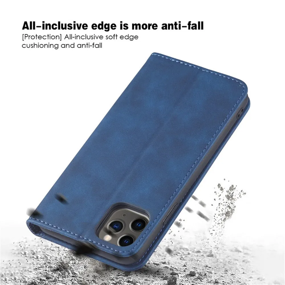 Anymob iPhone Case Light Brown Magnetic Flip Book Style Wallet Protection Cover