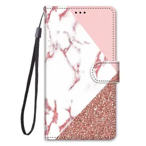 Anymob iPhone Case Pink and White Lovely Cartoon Cat Phone Bag Flip Wallet Leather Protection Cover