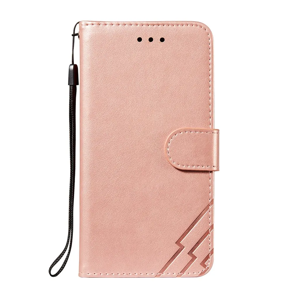 Anymob iPhone Case Pink Solid Color Leather Fashion Magnetic Flip Wallet Cover