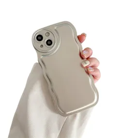 Anymob iPhone Case Silver Curly Wave Plating Air Cushion Soft Silicon Shockproof Cover
