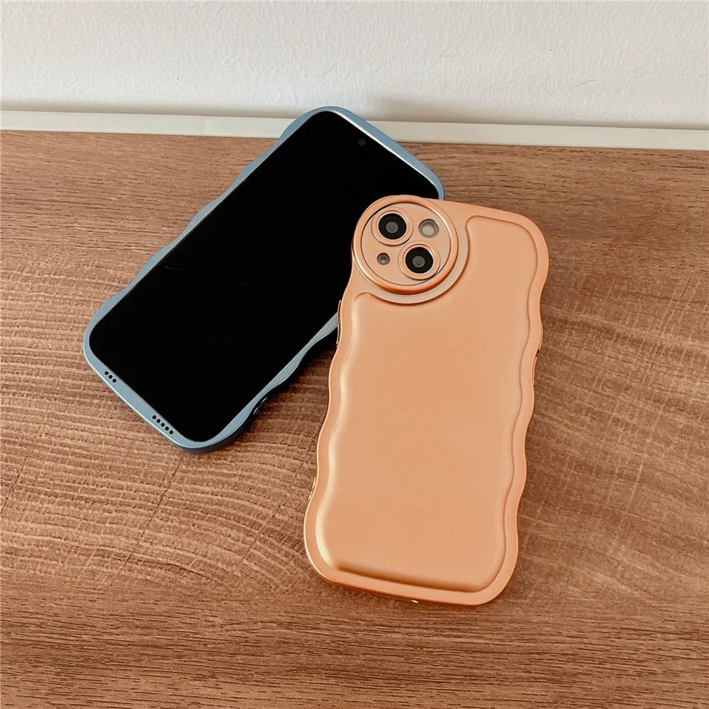 Anymob iPhone Case Silver Curly Wave Plating Air Cushion Soft Silicon Shockproof Cover