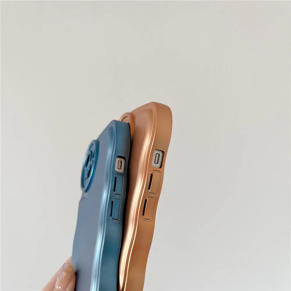 Anymob iPhone Case Silver Curly Wave Plating Air Cushion Soft Silicon Shockproof Cover