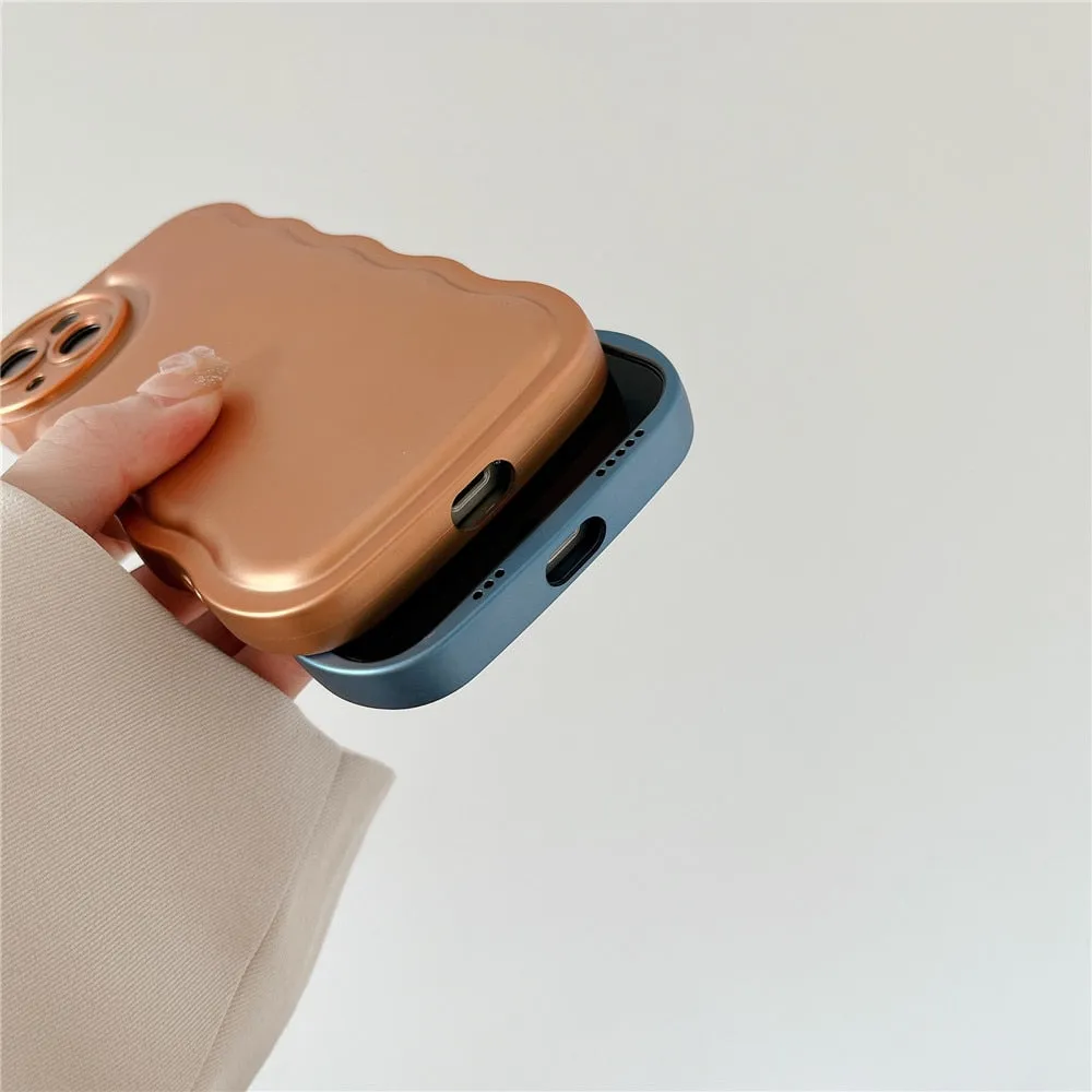 Anymob iPhone Case Silver Curly Wave Plating Air Cushion Soft Silicon Shockproof Cover