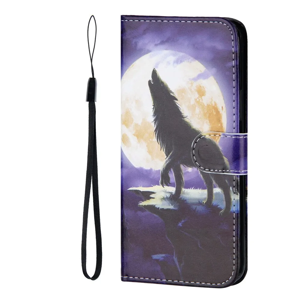 Anymob iPhone Case Sky Blue Flip Painted Wallet Leather Cover