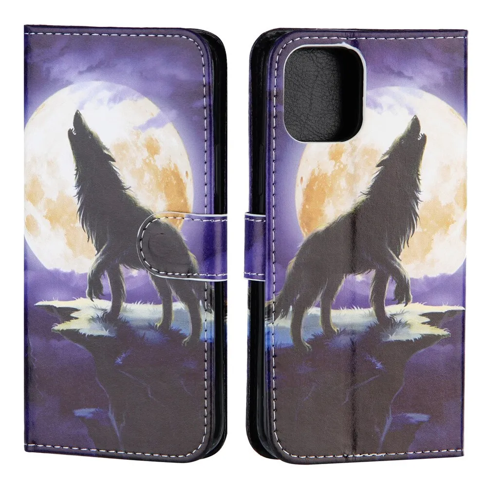 Anymob iPhone Case Sky Blue Flip Painted Wallet Leather Cover