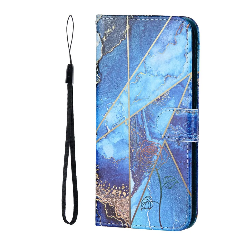 Anymob iPhone Case Sky Blue Flip Painted Wallet Leather Cover