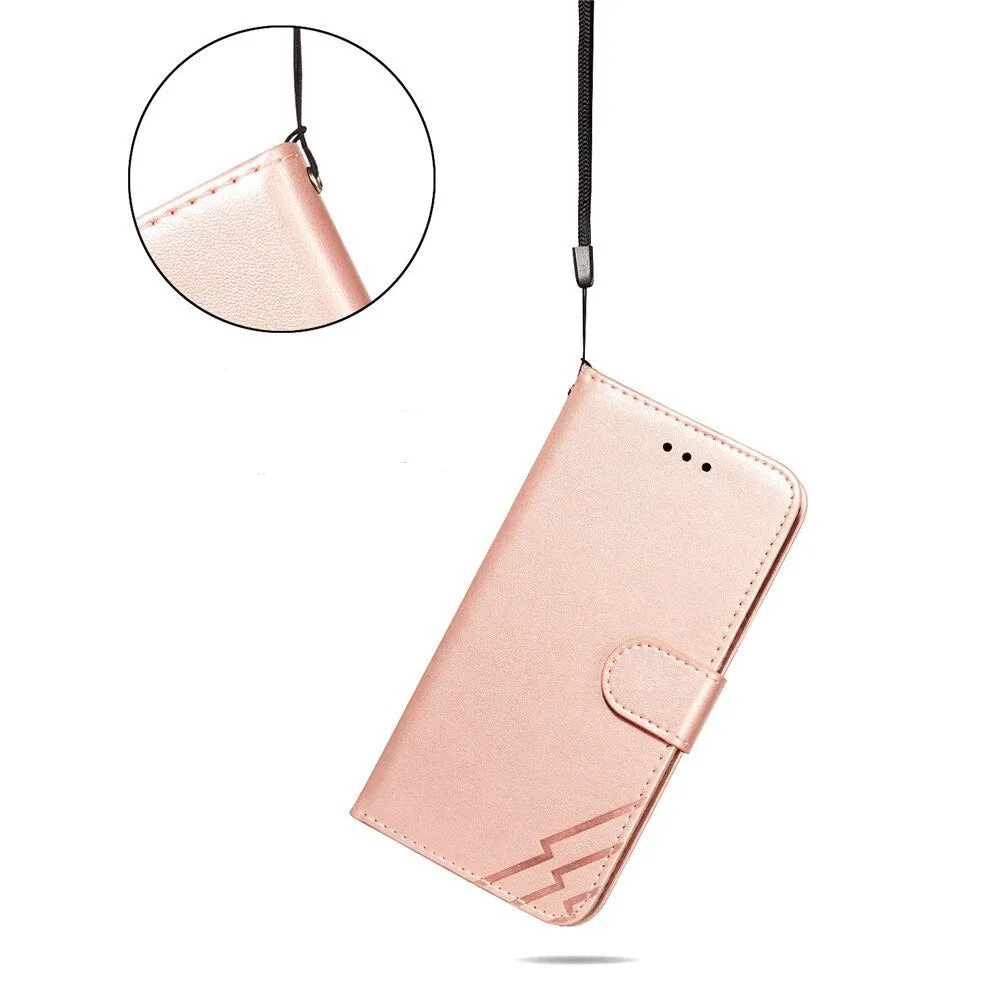 Anymob iPhone Case Solid Color Leather Fashion Magnetic Flip Wallet Cover