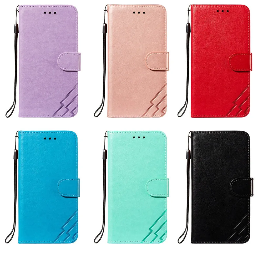 Anymob iPhone Case Solid Color Leather Fashion Magnetic Flip Wallet Cover